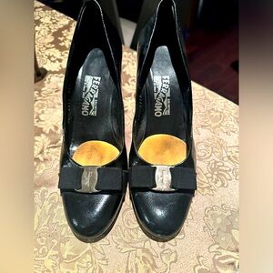 Salvatore ferragamo Vera bow pumps . Barely worn shoes from mother’s closet.